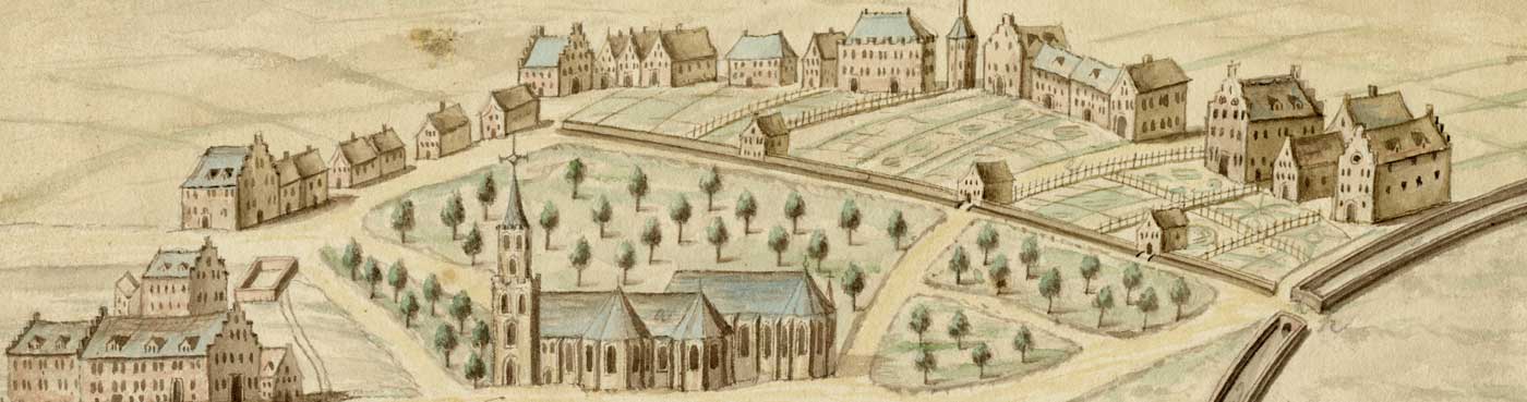 Huizen aan het Janskerkhof in de middeleeuwen