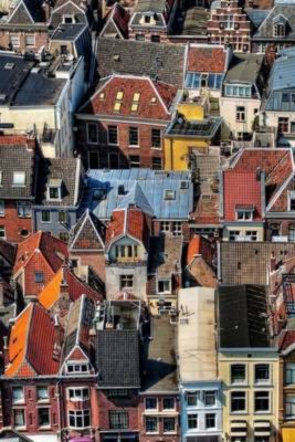 luchtfoto Utrecht centrum, Oudkerkhof, Annastraat, Minrebroederstraat