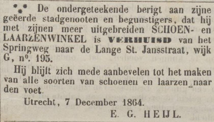 schoenwinkel E.G. Heijl in de Lange Jansstraat